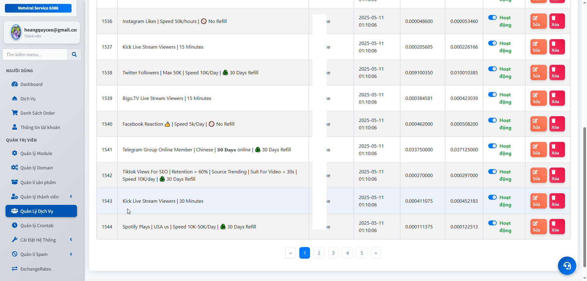 Mã nguồn Website đấu API dịch vụ Like, Share Facebook – YouTube – TikTok (PHP)